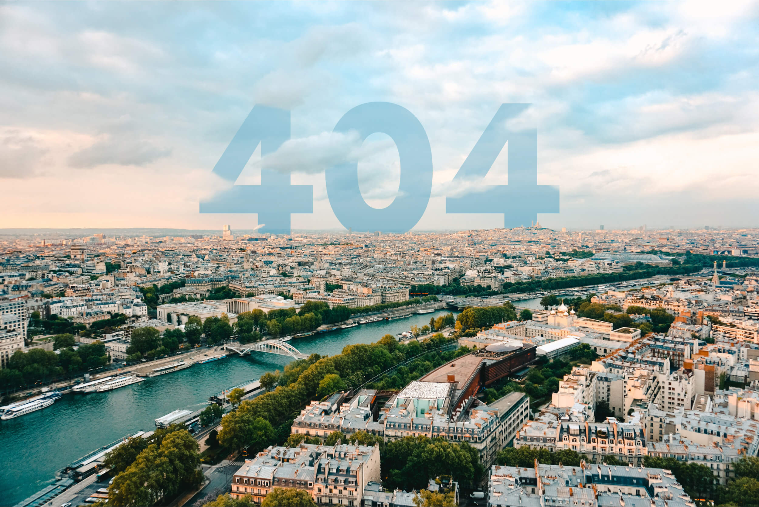Photo de Paris avec inscription 404